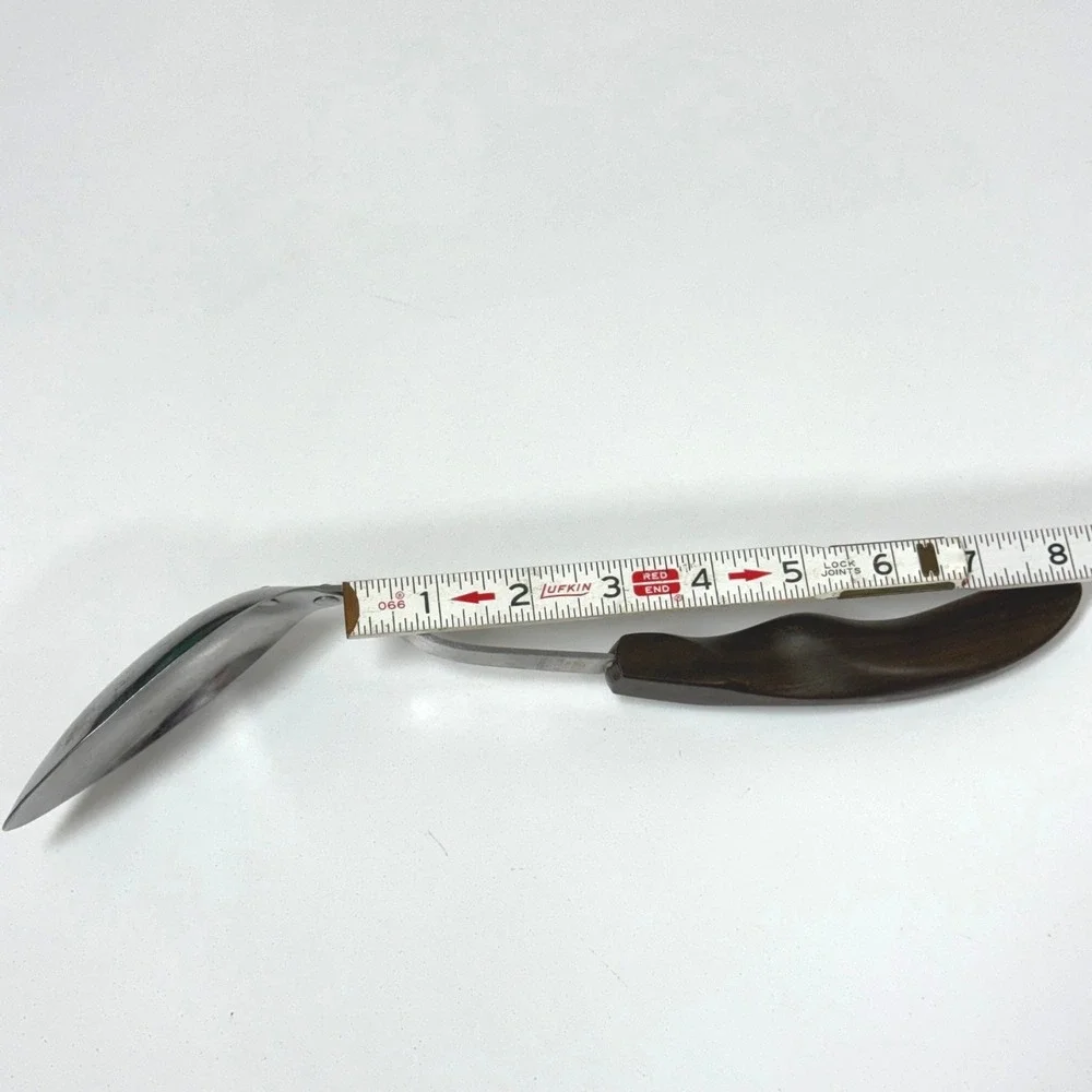 Vtg Cutco No 12 Serving Spoon Stainless Steel Offset Brown Marbled Handle USA